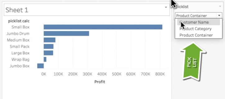 Tableau Quick Tip: How to make a picklist of your dimensions